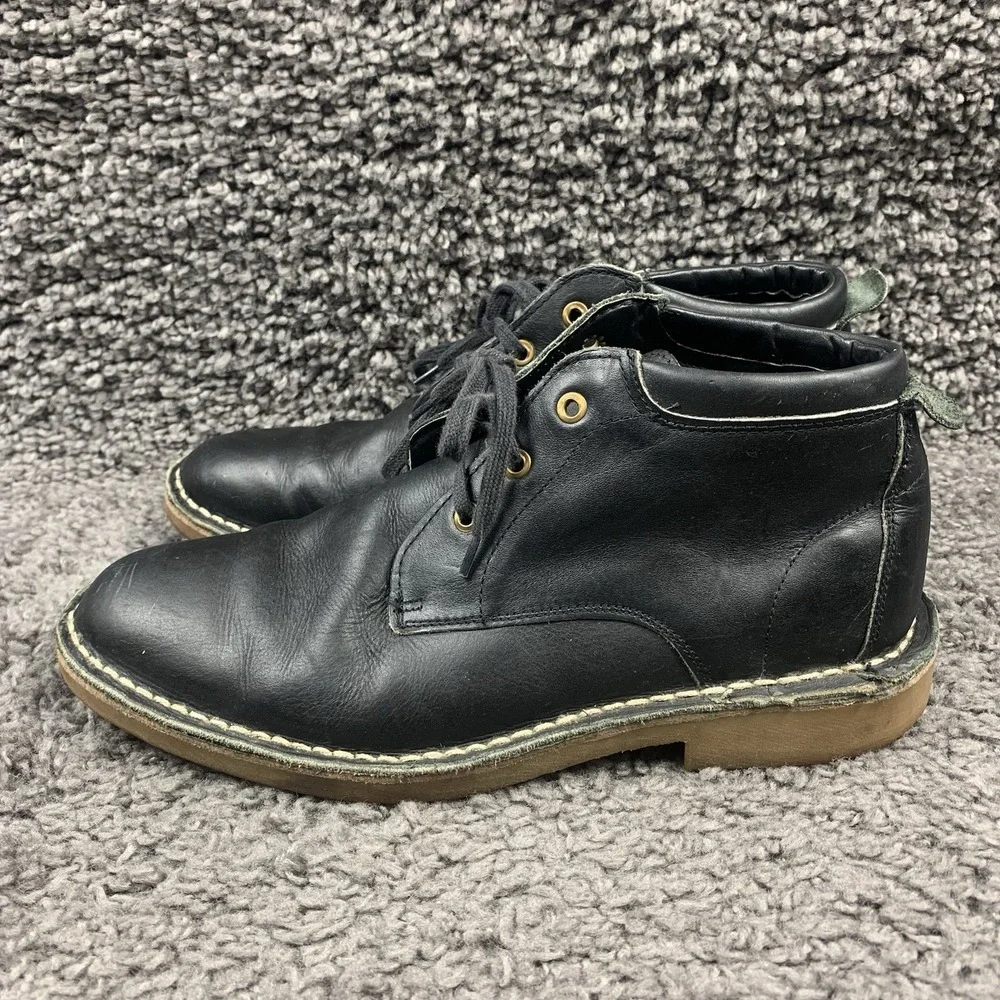 VTG Bata Safari Men's Black Leather Chukka Boots - Made in Kenya - Size 9